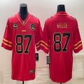 Nike Kansas City Chiefs Travis Kelce #87 red Color Rush Limited Jerseys C patch -BD