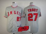 anaheim angels mike trout #27 grey mlb Signature jerseys