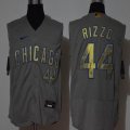 Nike Chicago Cubs Anthony Rizzo #44 gray gold Flexbase Authentic Collection Jersey-WL