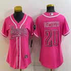 Women Nike Philadelphia Eagles #20 Brian Dawkins pink baseball jerseys Joint name-BD