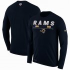 Men's Los Angeles Rams Nike Navy Sideline Legend Staff Performance Long Sleeve T-Shirt