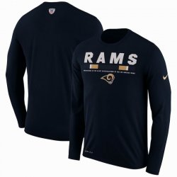 Men\'s Los Angeles Rams Nike Navy Sideline Legend Staff Performance Long Sleeve T-Shirt