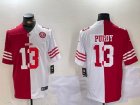 Nike San Francisco 49ers #13 Brock Purdy red White splits Color Rush Limited Jersey 01