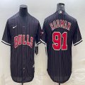 Nike Chicago Bulls #91 Dennis Rodman black nba jersey with shorts-BD