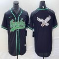 Nike Eagles blank black baseball jerseys Joint name-BD