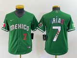 Women 2023 World Cup Mexico #7 Julio Urias green majestic baseball jerseys 18