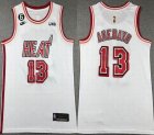 Nike Miami Heat #13 Bam Adebayo white nba basketball jerseys 6 patch-XD