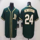 Nike Oakland Athletics #24 Rickey Henderson green majestic baseball Jersey-BD