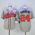 Atlanta Braves #24 Deion Sanders Grey MLB baseball Jersey