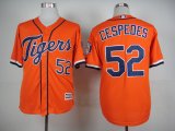 Detroit Tigers #52 Yoenis Cespedes Home orange mlb jerseys