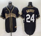 Nike Seattle Mariners #24 Seattle Mariners Ken Griffey Jr. black majestic mlb jersey