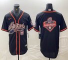 Nike Atlanta Braves blank black MLB Baseball jerseys Joint name-BD 09