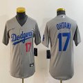 Youth Los Angeles Dodgers #17 Shohei Ohtani Nike gray majestic baseball Jersey