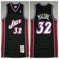 Utah Jazz #32 Karl Malone Black throwback NBA Jersey-XD