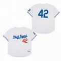 Los Angeles Dodgers #42 Jackie Robinson white throwback baseball jerseys