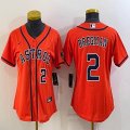 Women Nike Houston Astros #2 Alex Bregman orange majestic baseball jerseys