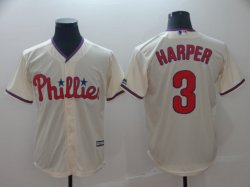 Philadelphia Phillies #3 Bryce Harper beige majestic mlb Jersey