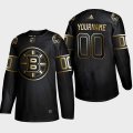 Customized Boston Bruins black gold hockey Jerseys Champion version