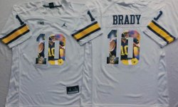 Michigan Wolverines #10 Tom Brady White college football jersey