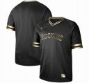 Nike Colorado Rockies blank black gold baseball jersey