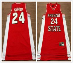 2016 Fresno State #24 George red ncaa basketball jersey