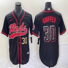 Nike Cincinnati Reds #30 Ken Griffey Jr black majestic baseball jerseys Joint name-BD 01