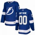 Custom Adidas Tampa Bay Lightning blue hockey jersey