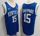 Kentucky Wildcats #15 Reed Sheppard blue ncaa basketball jerseys