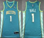 New Orleans Hornets #1 LaMelo Ball blue nba Jerseys city version-XD