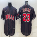 Nike Chicago Bulls #23 Michael Jordan black Joint name-BD 01