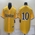 Nike Boston Red Sox #10 Yellow 2021 City Connect majestic baseball Jerseys-BD