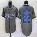 Nike Los Angeles Dodgers #22 Clayton Kershaw Hemp grey majestic baseball jerseys Joint name -BD 02