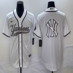 Nike New York Yankees blank white majestic baseball jerseys big logo -BD 01