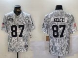 Kansas City Chiefs #87 Travis Kelce Nike Arctic Camo 2024 Salute to Service Limited Jersey -BD