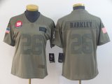 Women New York Giants #26 Saquon Barkley Nike Camo 2019 Salute to Service Limited Jersey