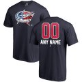 Men's Columbus Blue Jackets Fanatics Branded Navy Personalized Name and Number Banner Wave T-Shirt