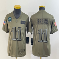 Youth Philadelphia Eagles #11 Carson A.J. Brown Green Salute to Service Limited Jersey -BD