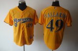 Milwaukee Brewers 49 Yovani Gallardo yellow MLB Jerseys