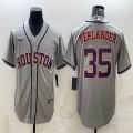 Nike Houston Astros #35 Justin Verlande gray baseball jerseys -BD 02