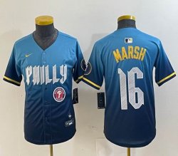 Youth Nike Philadelphia Phillies #16 Marsh skyblue majestaic baseball jersey city version-BD 03