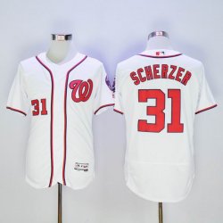 2016 washington nationals #31 Max Scherzer white Flexbase Authentic Collection Jersey