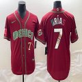 2023 World Cup Mexico #7 Julio Urias red blank majestic baseball jerseys 28