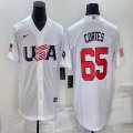 2023 World Cup #65 Cortes white USA majestic baseball jerseys 08