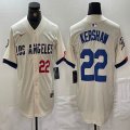 Nike Los Angeles Dodgers #22 Clayton Kershaw beige fashion majestic baseball Jerseys-BD 01