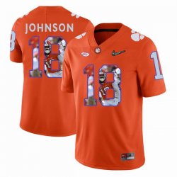 Custom Clemson Tigers #18 Jadar Johnson orange fashion college football jersey