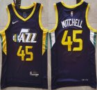 Nike Utah Jazz #45 Donovan Mitchell blue nba basketball jerseys 75th -LC