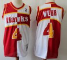 Atlanta Hawks #4 Spud Webb red white throwback nba basketball jersey