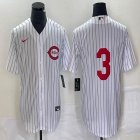 Nike Cincinnati Reds #3 white throwback majestic baseball jerseys -BD