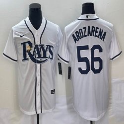 Nike Tampa Bay Rays #56 Tampa Bay Rays #56 Randy Arozarena white majestic baseball jerseys big logo-BD