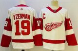 Adidas Detroit Red Wings #19 Steve Yzerman whie hockey jersey C patch